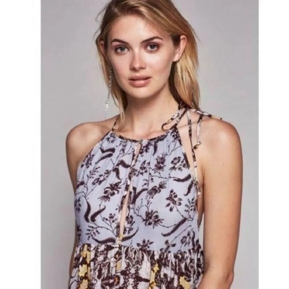 Free People Intimately Purple Yellow Floral Print Wildest Dream Slip Dress XS - Picture 4 of 16